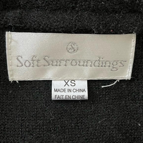 Soft Surroundings Black Double Breasted Boiled Wool Moto Jacket Size XS - Picture 12 of 16
